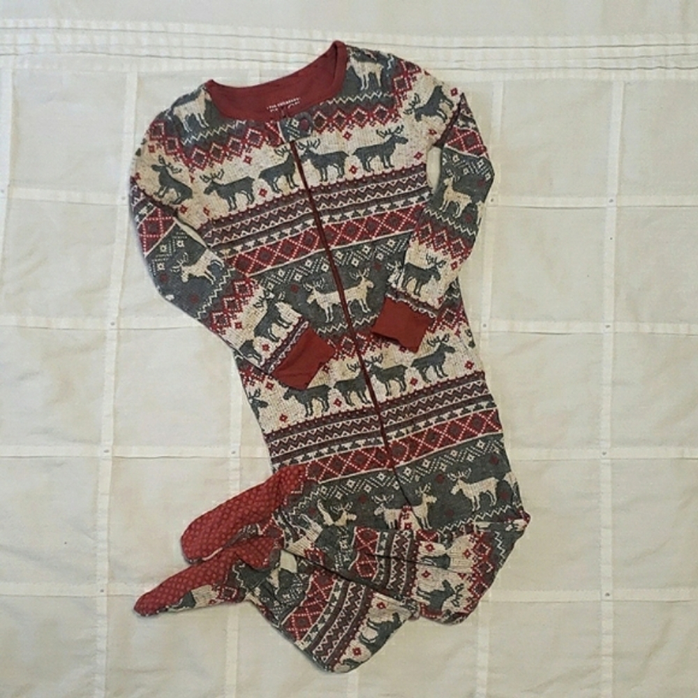 💙 The Children's Place - Waffle Knit Winter Footie PJ - Size 18-24 M (2T)